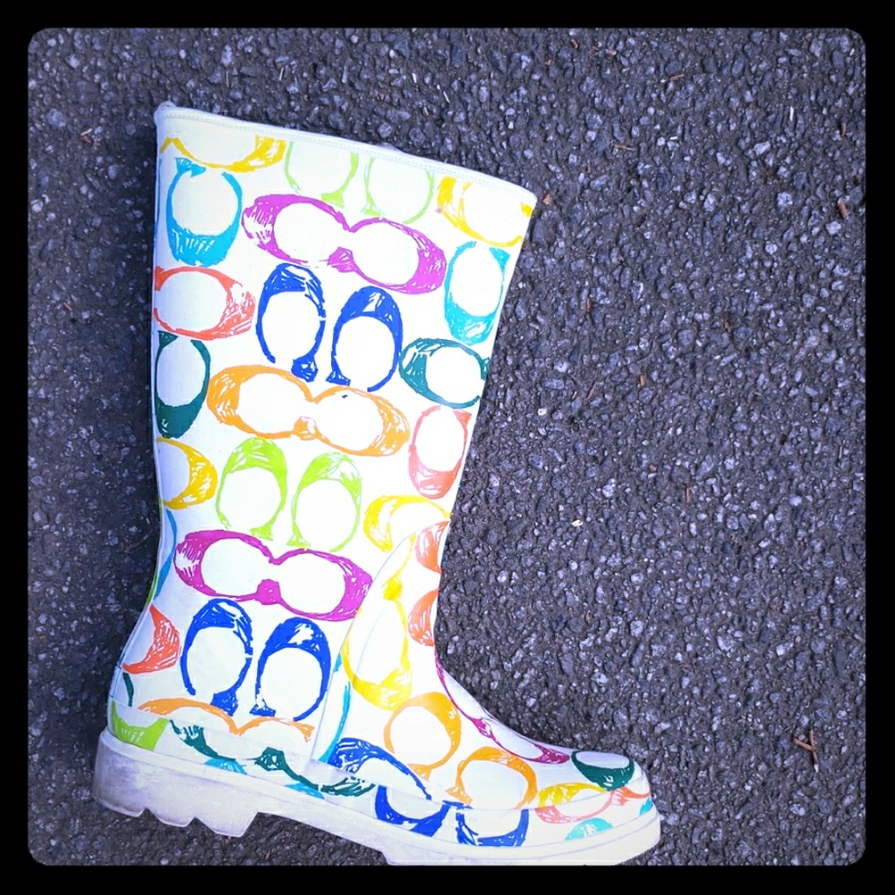 Woman coach rain boots